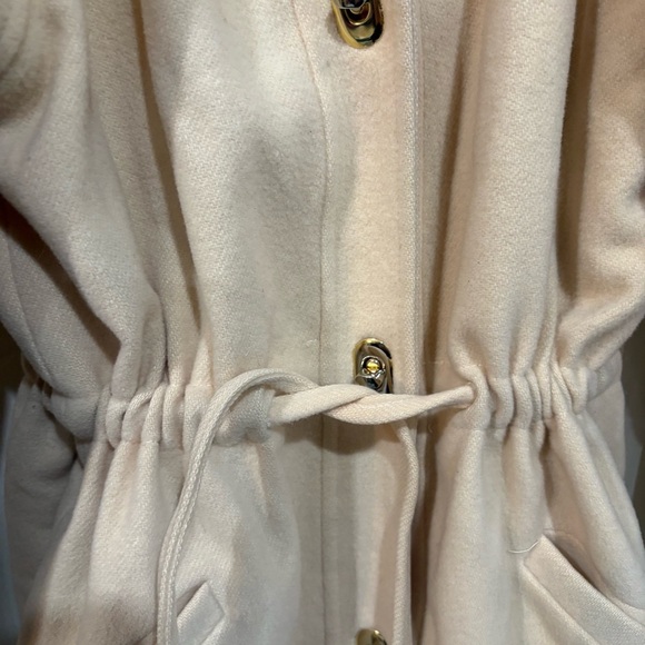 Vintage Emblem Pure Virgin Wool Coat with sheep fur Hood/ cozy girl/ ski lodge - Picture 4 of 8